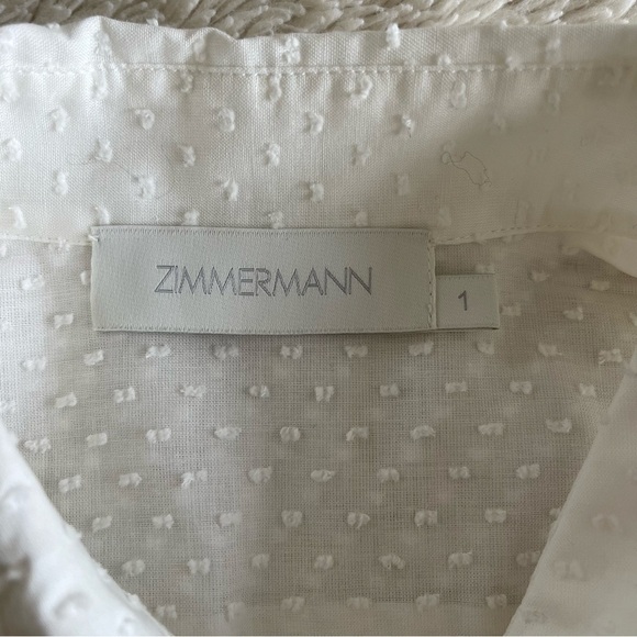 Zimmermann Cotton Voile Button Down Top - White - Size 1 (S) - Picture 9 of 11